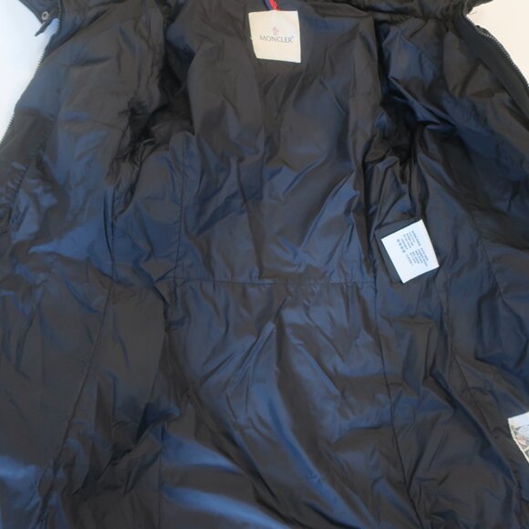 Moncler Flamme Giubbotto Black Zip Hooded Goose Down Midi Puffer Coat 0 US/XS - Picture 10 of 16